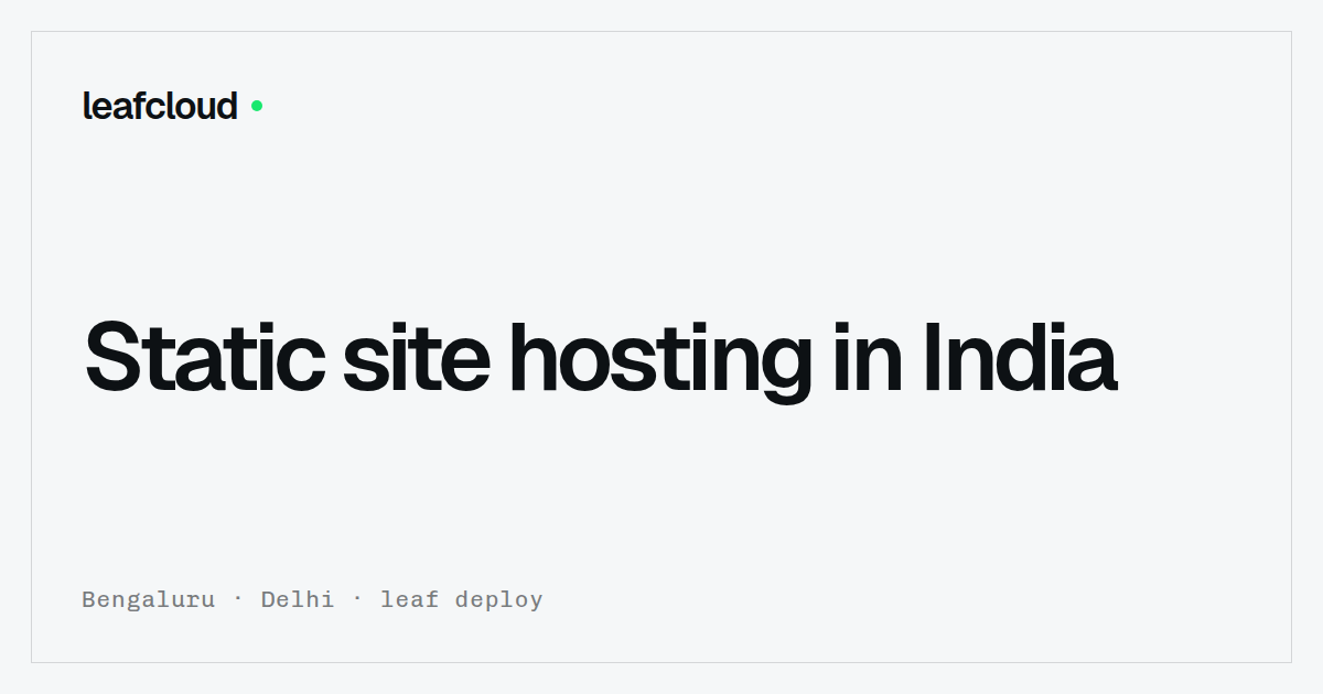 Deploy a site | LeafCloud